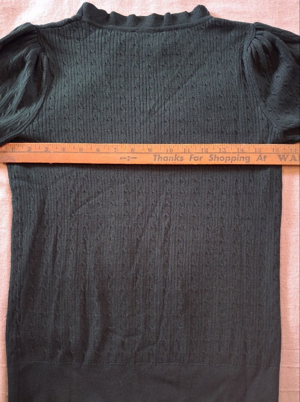 Adrianna Papell Dark Green Puff Sleeve Crewneck Sweater Women's Size Medium - Picture 6 of 7